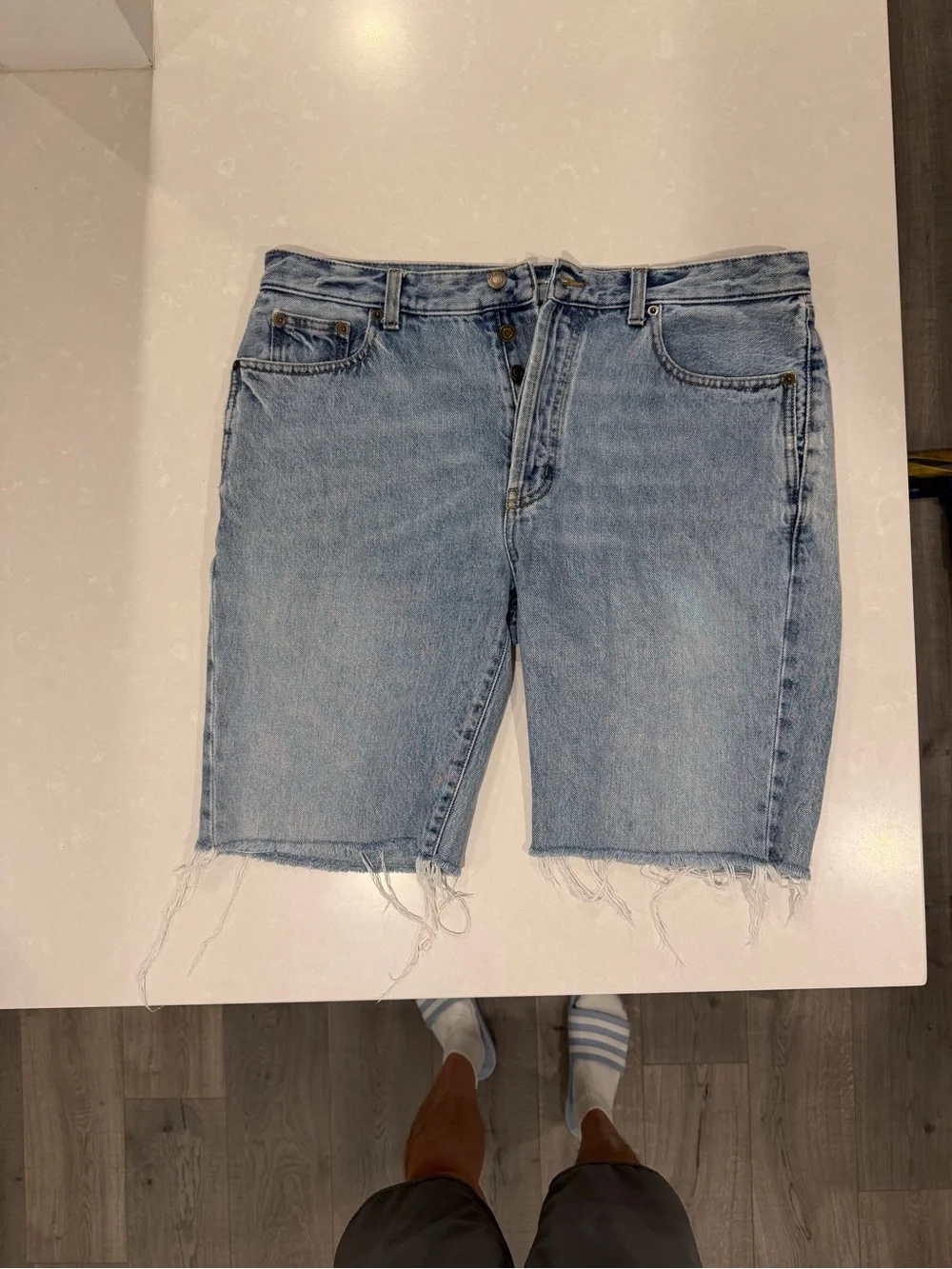 Saint Laurent Santa Monica Blue Denim Shorts (Men Size 32)